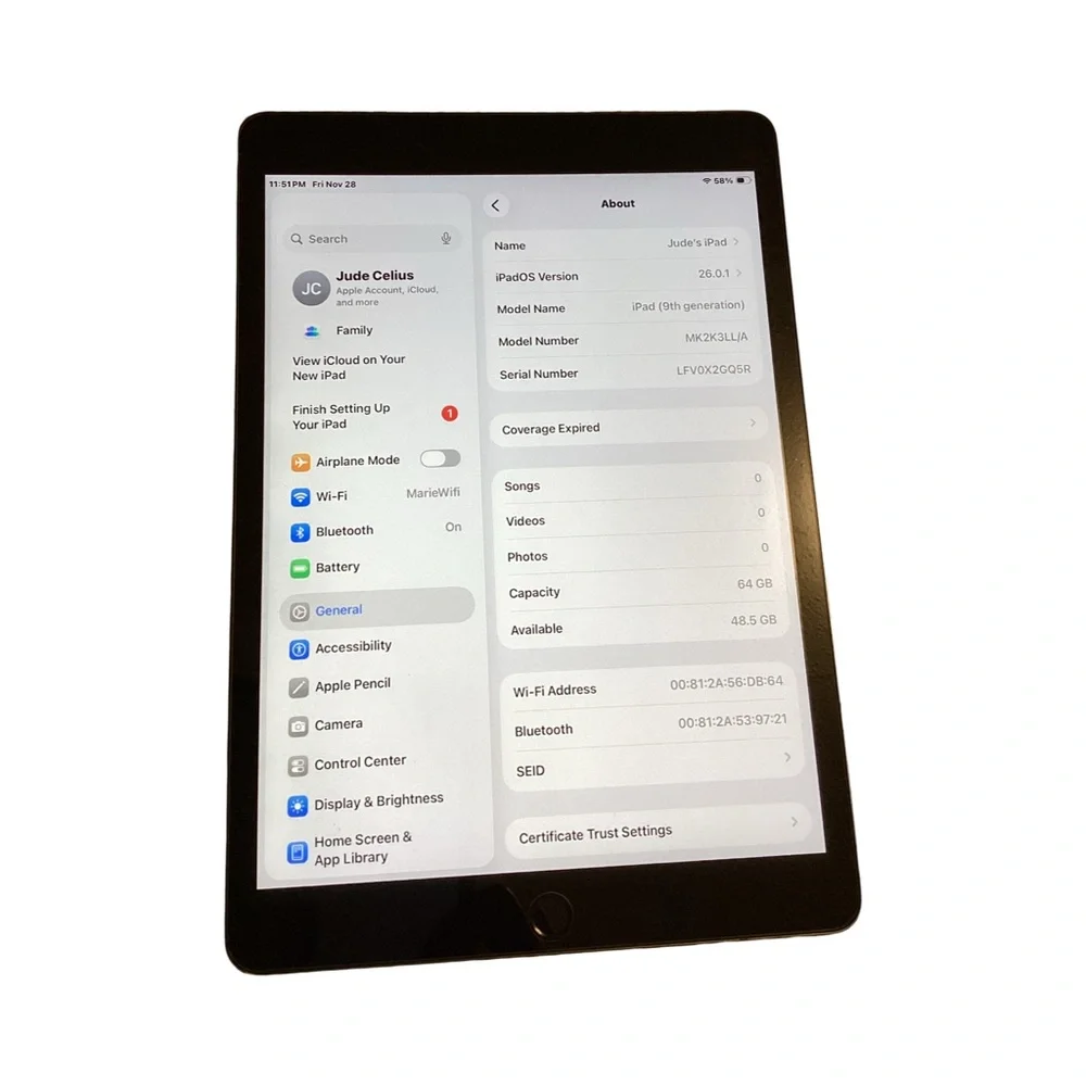 Apple iPad 9th Generation 64GB Wi-Fi Only Space Gray – Used Like New